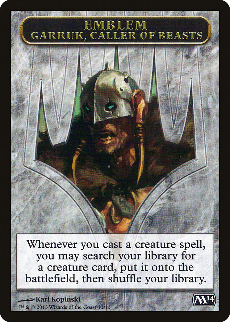 Emblem - Garruk, Caller of Beasts (M14-013) [Tokens] Magic 2014 Tokens MTG Single Wizards of the Coast