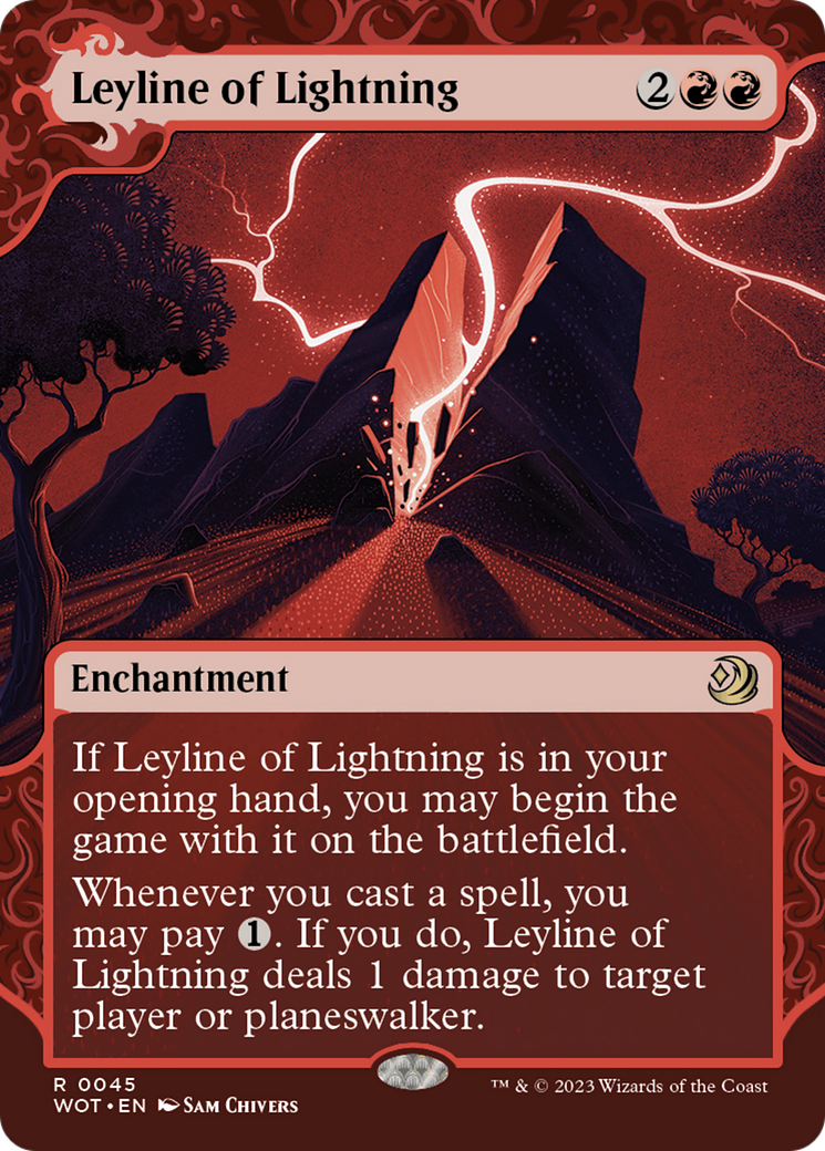 Leyline of Lightning (WOT-045) [Wilds of Eldraine: Enchanting Tales] (Showcase) (Borderless) Foil MTG Single Wizards of the Coast