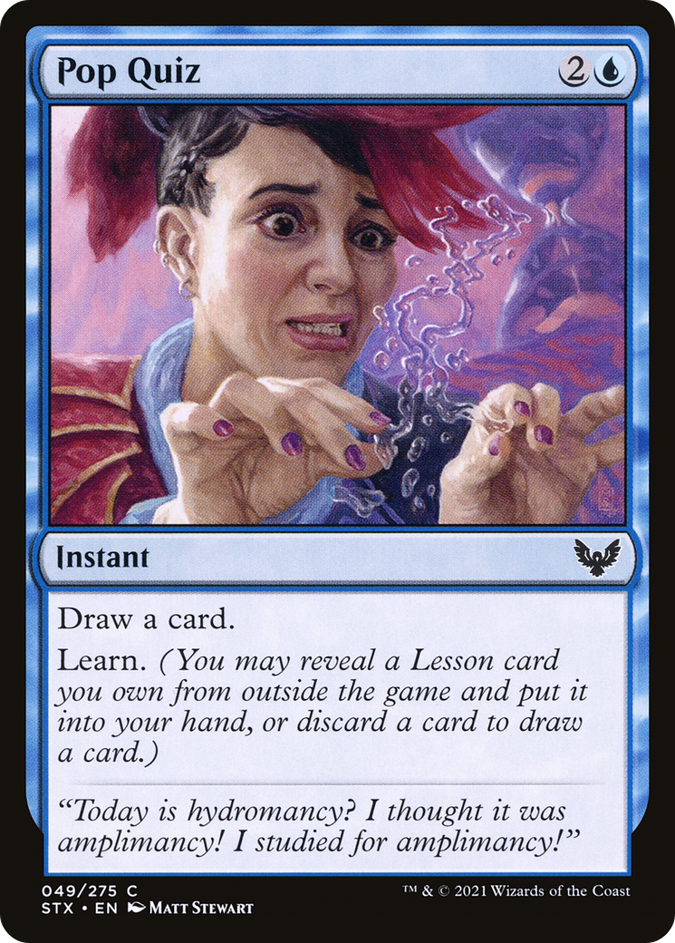 Pop Quiz (STX-049) [Strixhaven: School of Mages] Foil MTG Single Wizards of the Coast