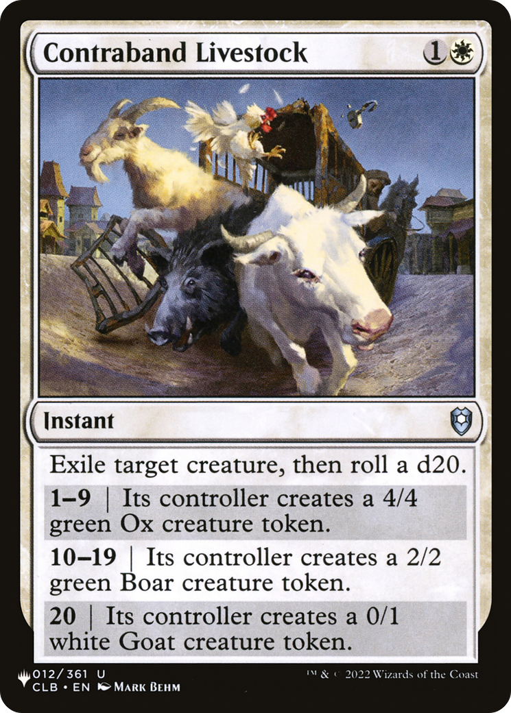 Contraband Livestock (LIST-CLB-12) [Mystery Booster] The List MTG Single Wizards of the Coast
