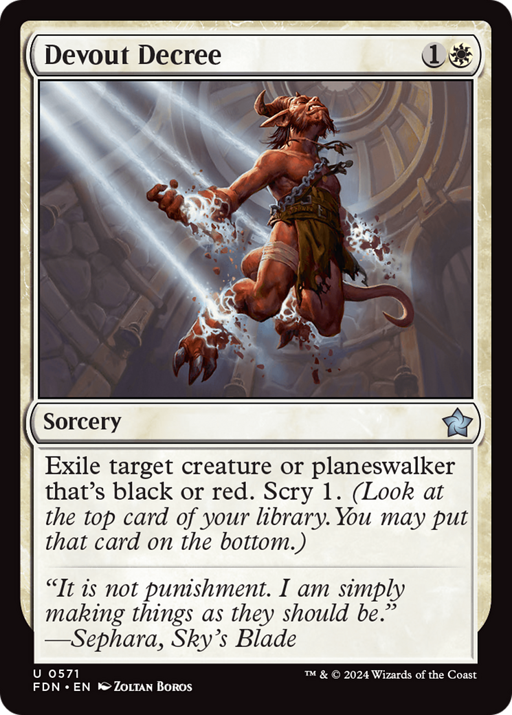 Devout Decree (FDN-571) [Foundations] MTG Single Wizards of the Coast