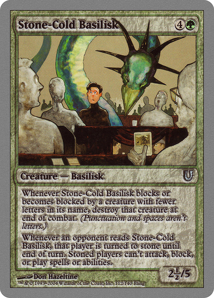 Stone-Cold Basilisk (UNH-112) [Unhinged] MTG Single Wizards of the Coast