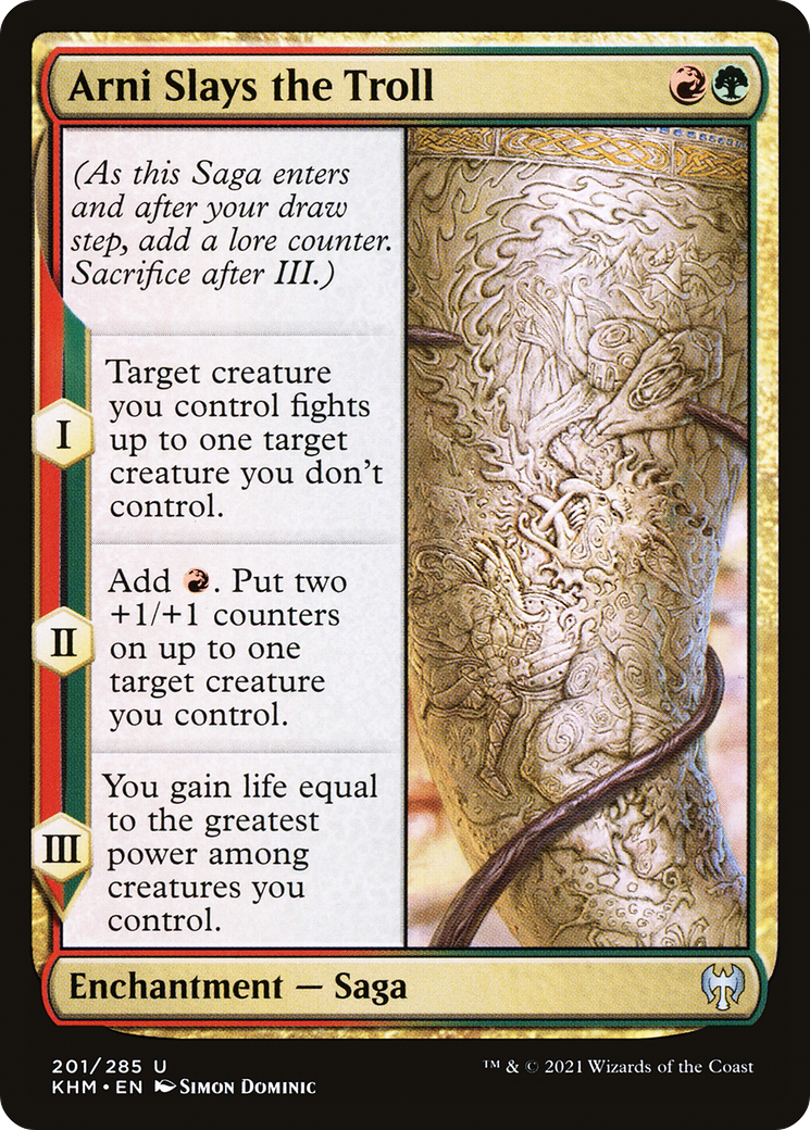 Arni Slays the Troll (KHM-201) [Kaldheim] Foil MTG Single Wizards of the Coast