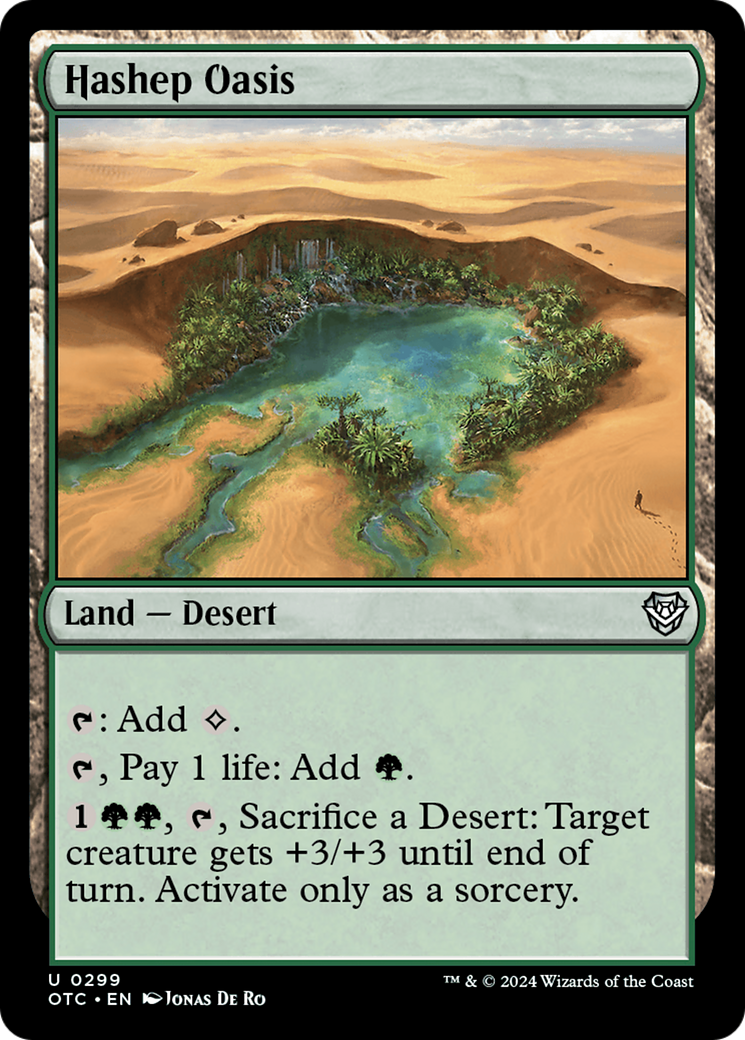 Hashep Oasis (OTC-299) [Outlaws of Thunder Junction Commander] MTG Single Wizards of the Coast