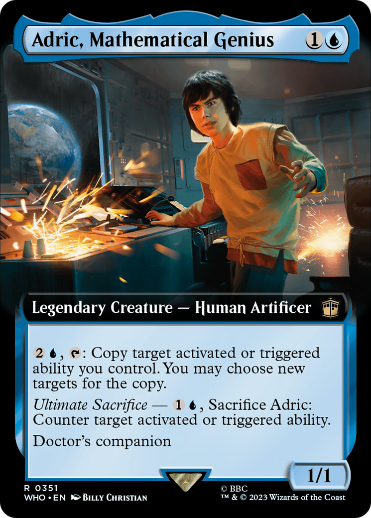 Adric, Mathematical Genius (WHO-351) [Doctor Who] (Extended Art) MTG Single Wizards of the Coast