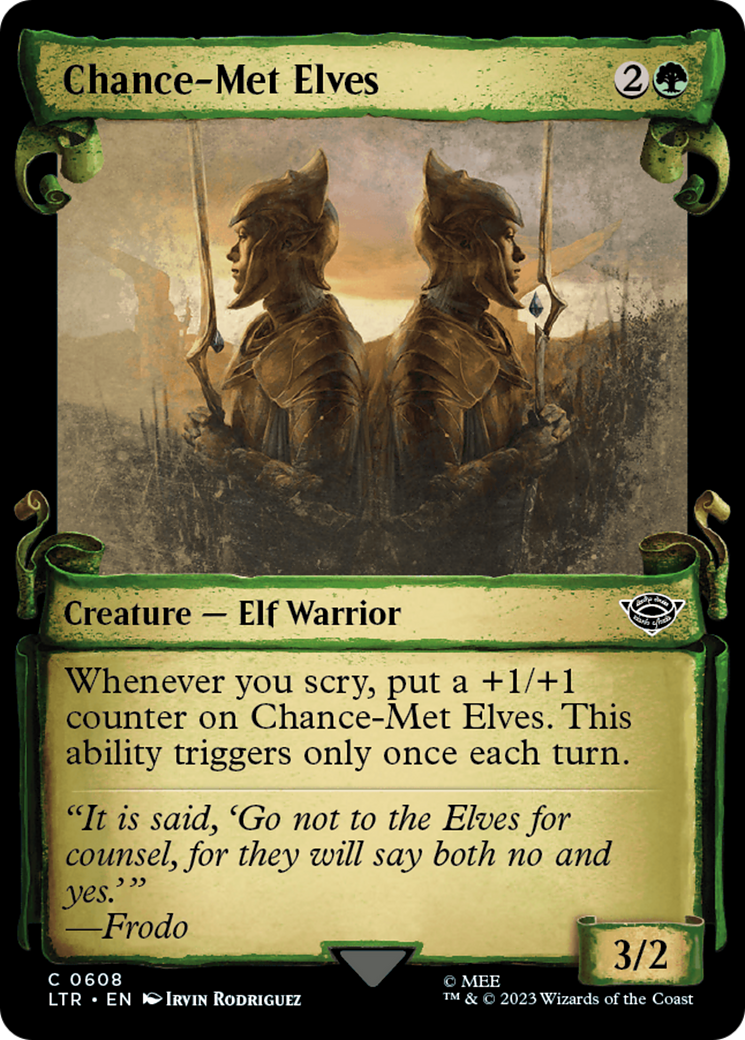 Chance-Met Elves (Showcase Scrolls) (LTR-608) [The Lord of the Rings: Tales of Middle-earth] (Showcase) Foil MTG Single Wizards of the Coast