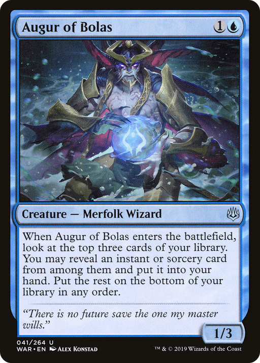 Augur of Bolas (WAR-041) [War of the Spark] Foil MTG Single Wizards of the Coast