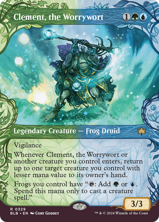 Clement, the Worrywort (BLB-329) [Bloomburrow] (Showcase) (Borderless) MTG Single Wizards of the Coast