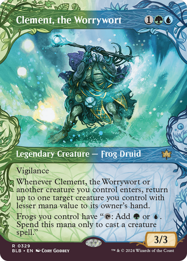 Clement, the Worrywort (BLB-329) [Bloomburrow] (Showcase) (Borderless) Foil MTG Single Wizards of the Coast