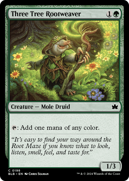 Three Tree Rootweaver (BLB-198) [Bloomburrow] Foil MTG Single Wizards of the Coast