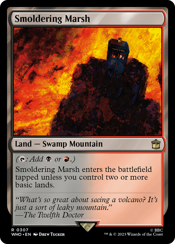 Smoldering Marsh (WHO-307) [Doctor Who] Foil MTG Single Wizards of the Coast