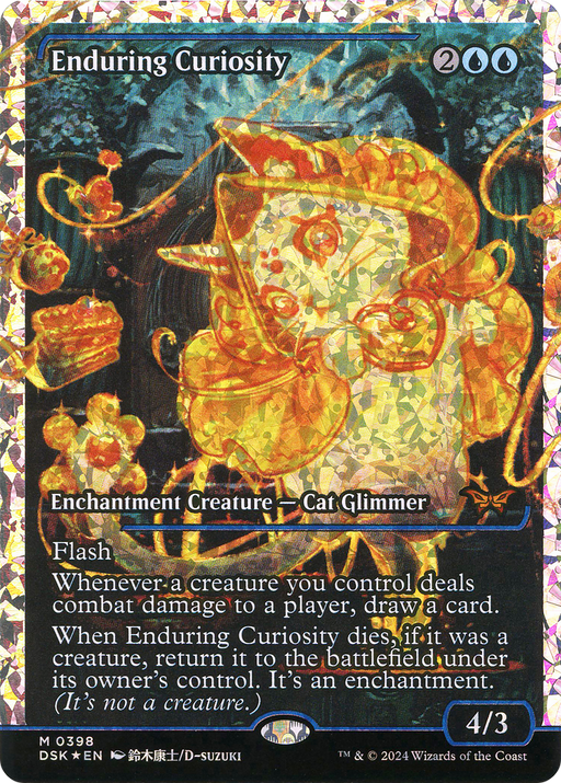 Enduring Curiosity (Fracture Foil) (DSK-398) [Duskmourn: House of Horror] (Showcase) Foil MTG Single Wizards of the Coast