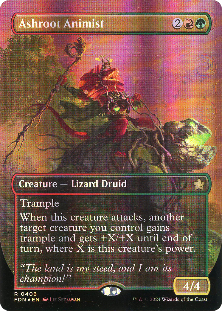 Ashroot Animist (Mana Foil) (FDN-406) [Foundations] (Borderless) Foil MTG Single Wizards of the Coast