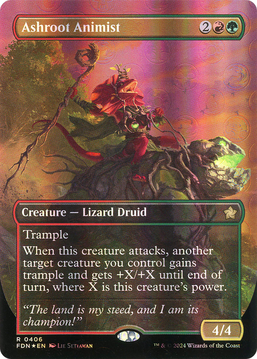 Ashroot Animist (Mana Foil) (FDN-406) [Foundations] (Borderless) Foil MTG Single Wizards of the Coast