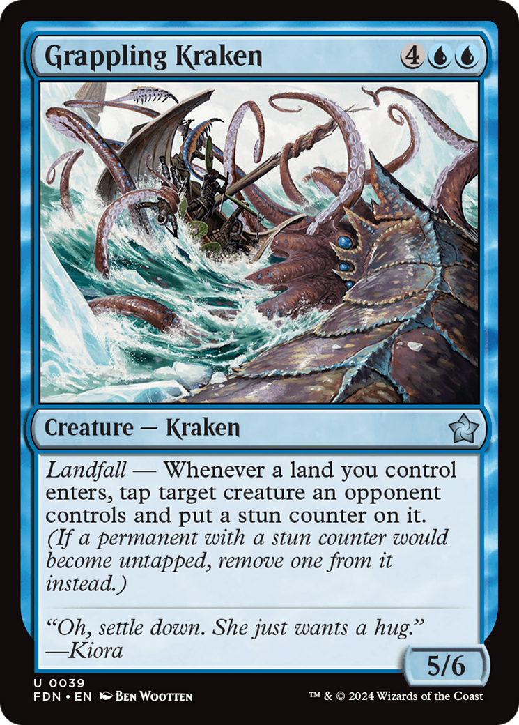 Grappling Kraken (FDN-039) [Foundations] MTG Single Wizards of the Coast