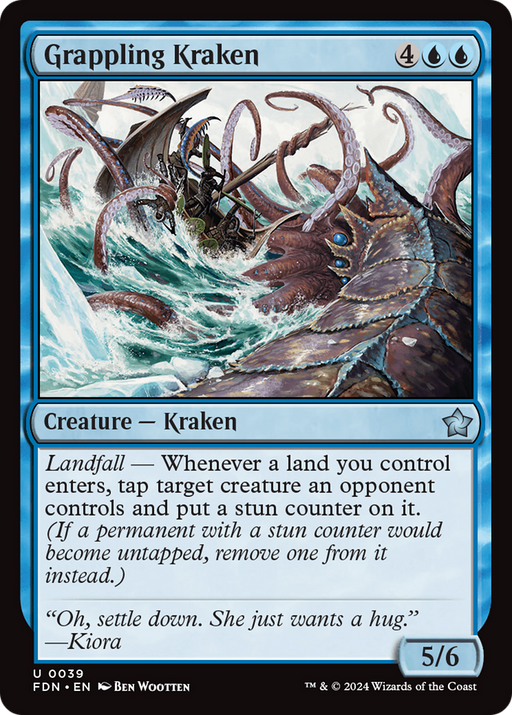 Grappling Kraken (FDN-039) [Foundations] Foil MTG Single Wizards of the Coast
