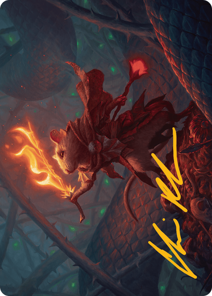 Emberheart Challenger Art Card (Gold-Stamped Signature) [Art Series] Bloomburrow MTG Single Magic: The Gathering