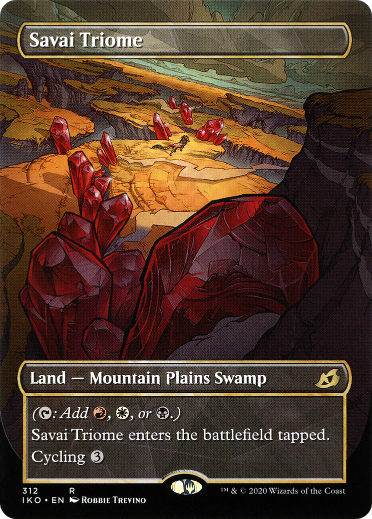Savai Triome (IKO-312) [Ikoria: Lair of Behemoths] (Showcase) (Borderless) Foil MTG Single Wizards of the Coast