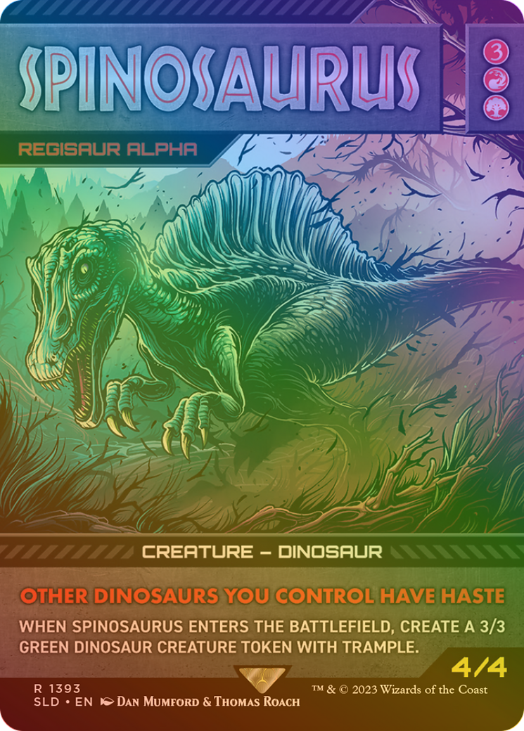 Spinosaurus - Regisaur Alpha (Rainbow Foil) (SLD-1393) [Secret Lair Drop] (Borderless) Foil MTG Single Wizards of the Coast