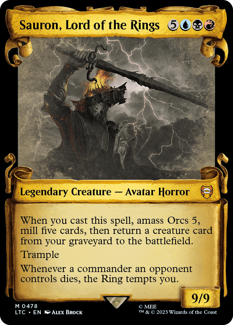 Sauron, Lord of the Rings (Showcase Scrolls) (LTC-478) [Tales of Middle-earth Commander] (Showcase) MTG Single Wizards of the Coast
