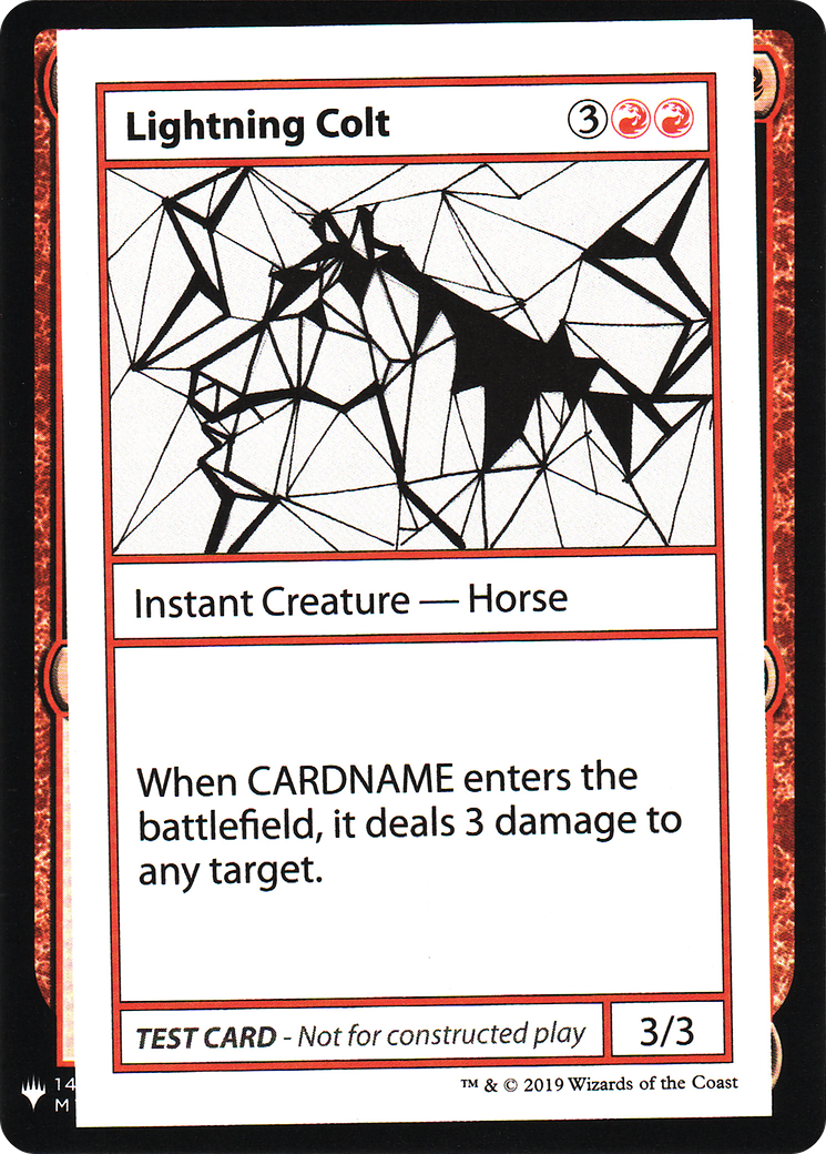 Lightning Colt (CMB1-) [Mystery Booster] Playtest Cards 2019 MTG Single Wizards of the Coast