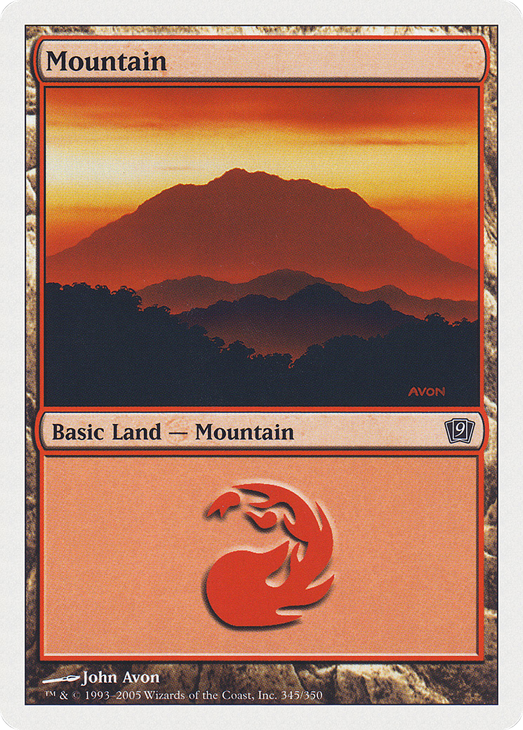 Mountain (345) (9ED-345) [9th Edition] Foil MTG Single Wizards of the Coast