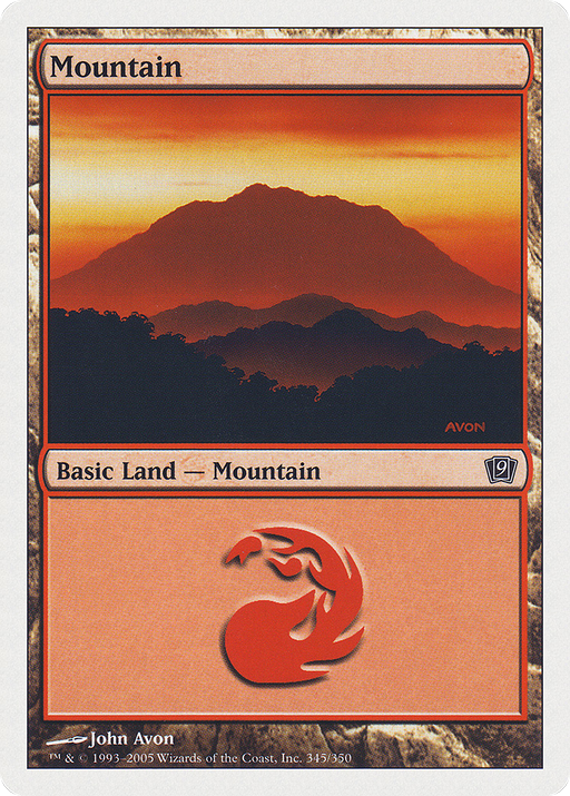 Mountain (345) (9ED-345) [9th Edition] Foil MTG Single Wizards of the Coast