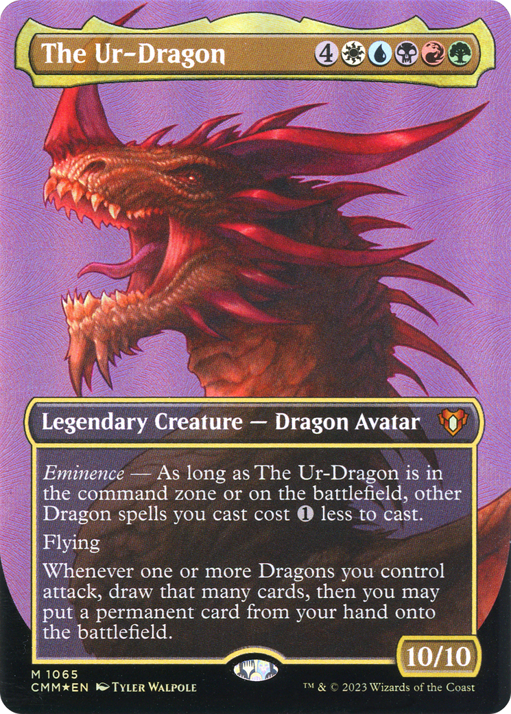 The Ur-Dragon (CMM-1065) [Commander Masters] (Borderless) Foil MTG Single Wizards of the Coast