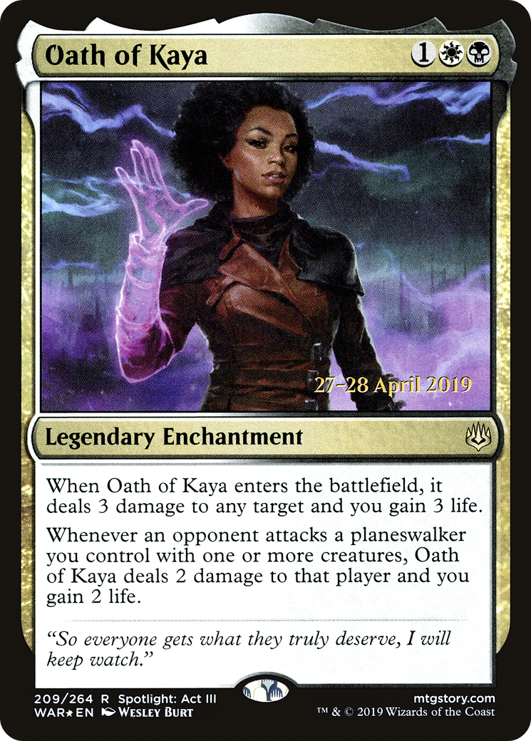 Oath of Kaya (PRE-209S) [War of the Spark Promos] Foil MTG Single Wizards of the Coast