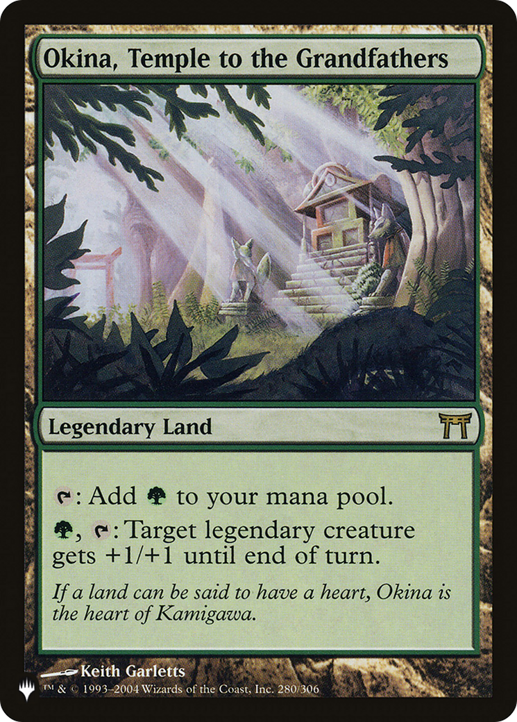 Okina, Temple to the Grandfathers (LIST-280/306) [Mystery Booster] The List MTG Single Wizards of the Coast