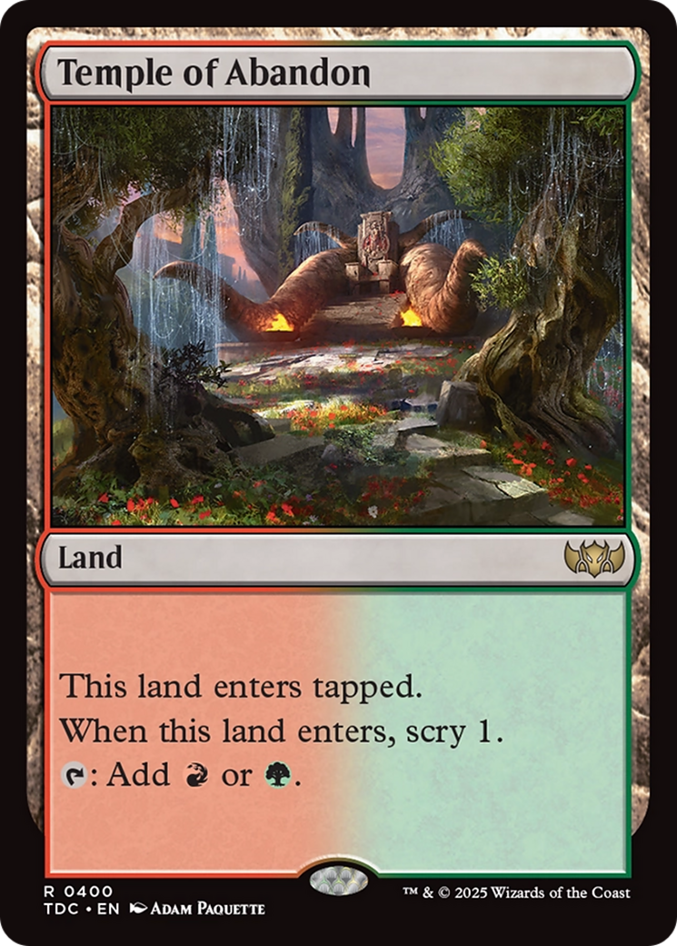 Temple of Abandon (TDC-400) [Commander: Tarkir: Dragonstorm] MTG Single Wizards of the Coast