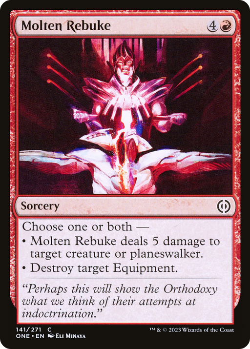 Molten Rebuke (ONE-141) [Phyrexia: All Will Be One] Foil MTG Single Wizards of the Coast