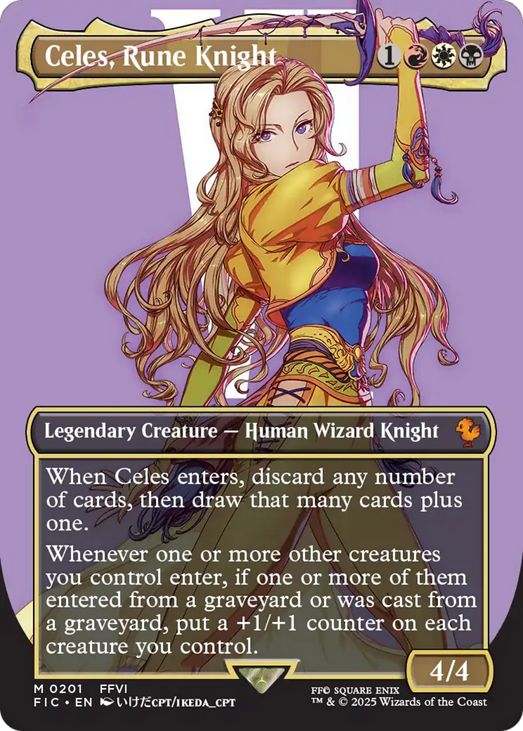 Celes, Rune Knight (FIC-201) [Commander: FINAL FANTASY] (Borderless) MTG Single Wizards of the Coast