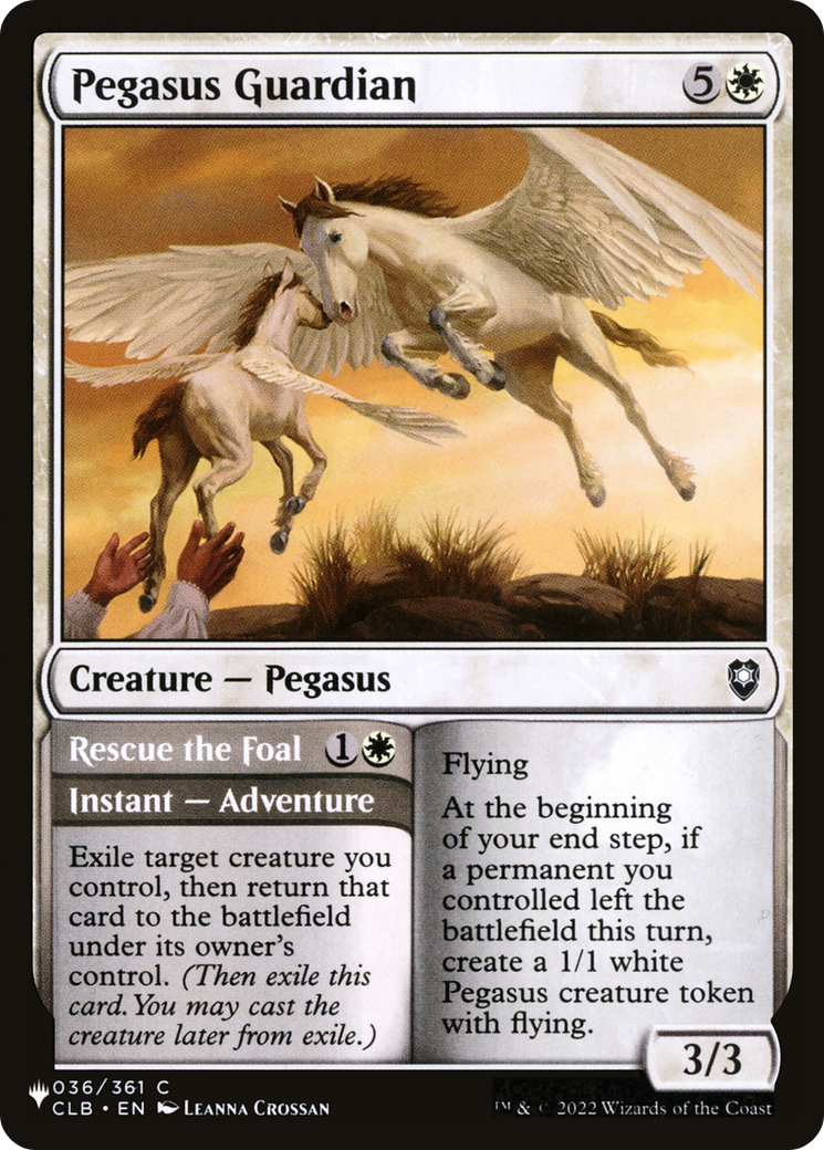 Pegasus Guardian // Rescue the Foal (LIST-CLB-36) [Mystery Booster] The List MTG Single Wizards of the Coast