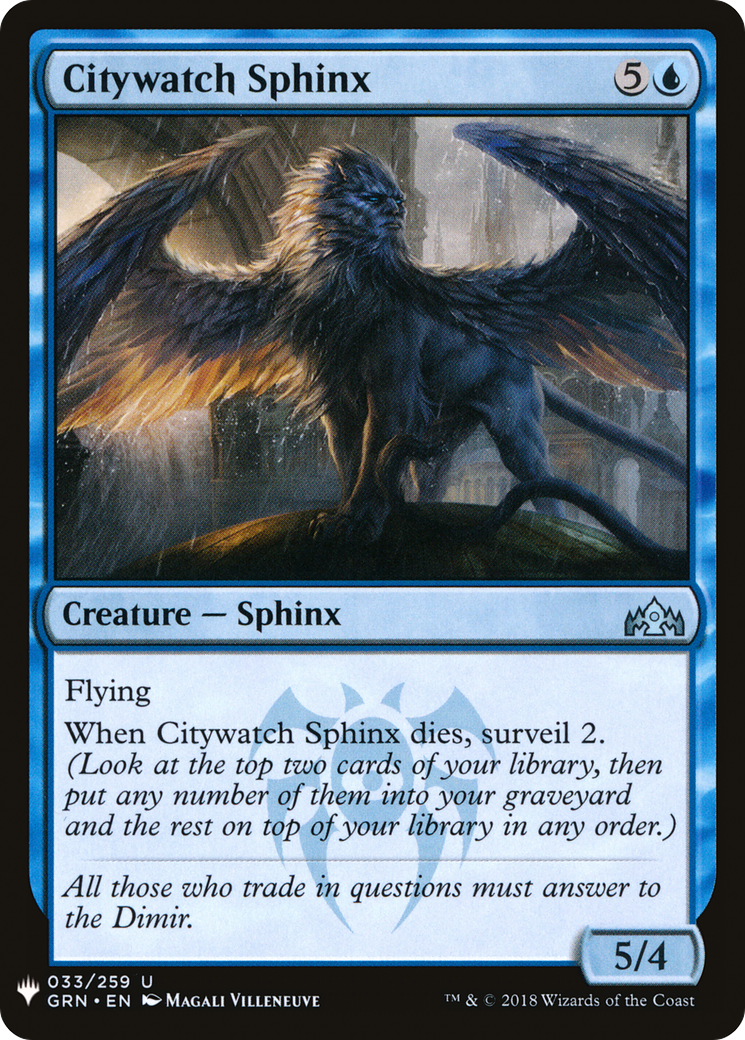 Citywatch Sphinx (LIST-GRN-33) [Mystery Booster] The List MTG Single Wizards of the Coast