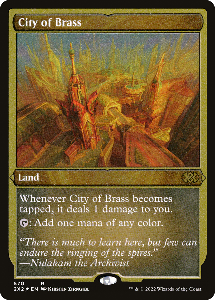 City of Brass (Foil Etched) (2X2-570) [Double Masters 2022] Foil MTG Single Wizards of the Coast