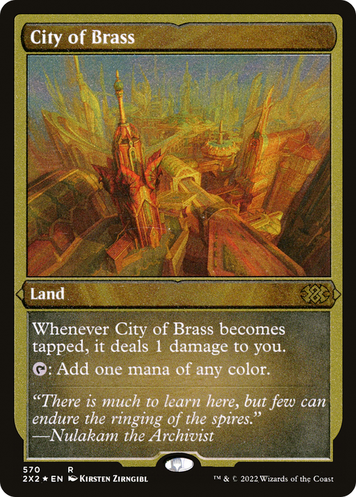 City of Brass (Foil Etched) (2X2-570) [Double Masters 2022] Foil MTG Single Wizards of the Coast