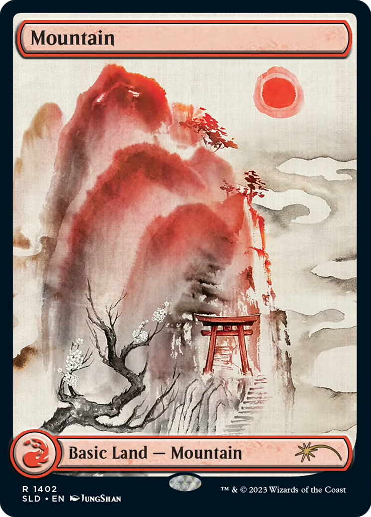 Mountain (1402) (SLD-1402) [Secret Lair] Drop Foil MTG Single Wizards of the Coast