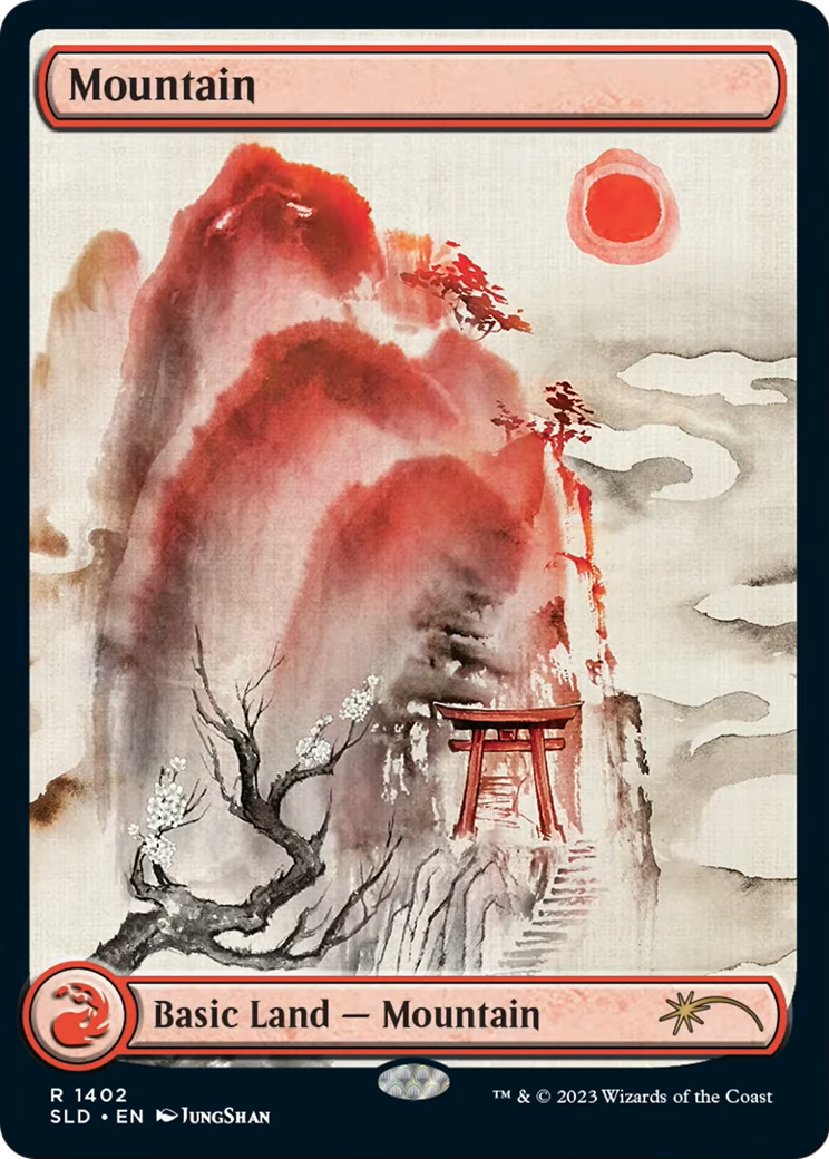 Mountain (1402) (SLD-1402) [Secret Lair] Drop Foil MTG Single Wizards of the Coast