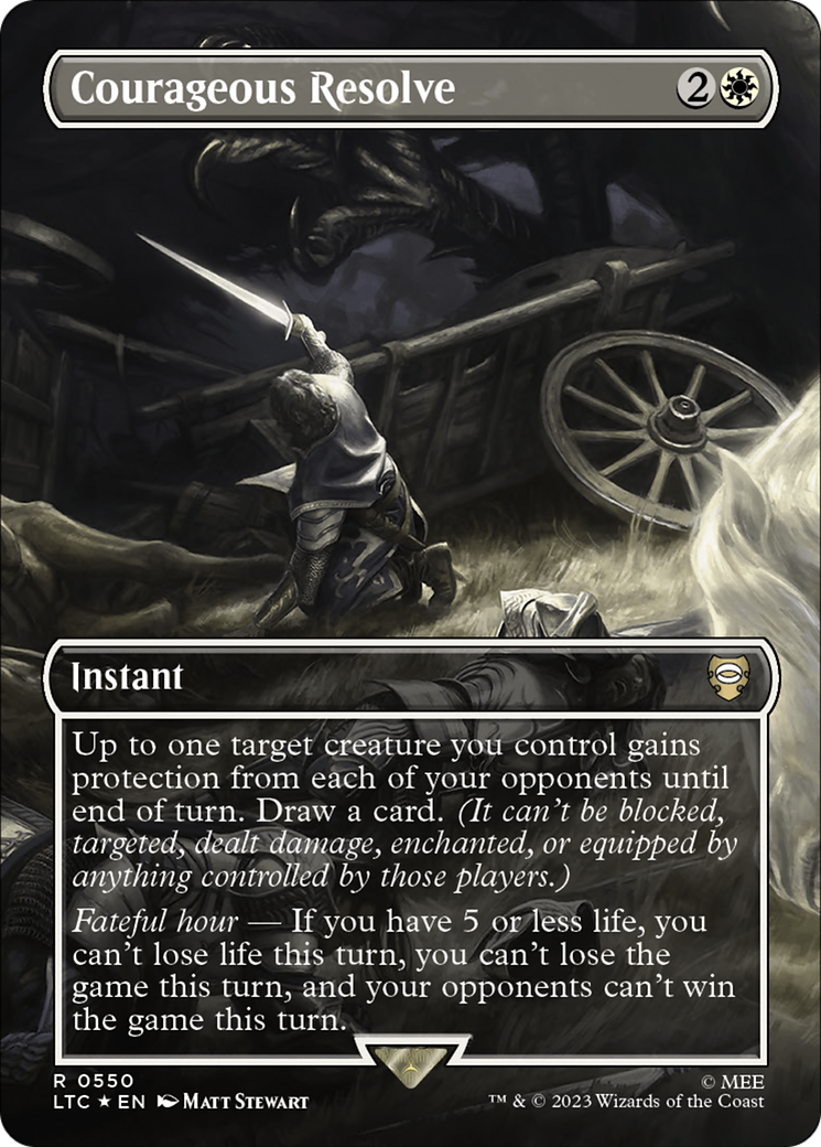 Courageous Resolve (LTC-550) [Tales of Middle-earth Commander] (Borderless) Foil MTG Single Wizards of the Coast