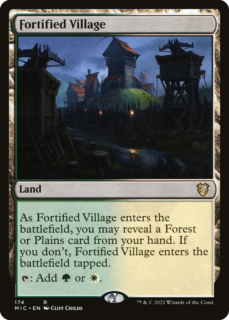 Fortified Village (MIC-174) [Midnight Hunt Commander] MTG Single Wizards of the Coast