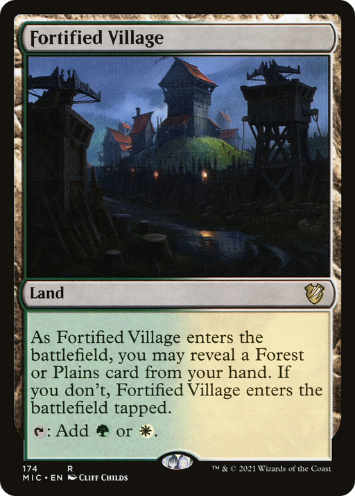 Fortified Village (MIC-174) [Midnight Hunt Commander] MTG Single Wizards of the Coast