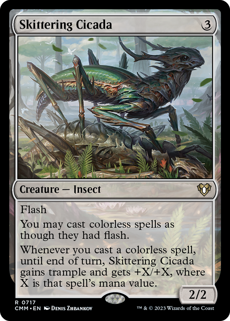 Skittering Cicada (CMM-717) [Commander Masters] MTG Single Wizards of the Coast