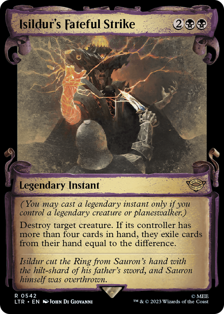 Isildur's Fateful Strike (Showcase Scrolls) (LTR-542) [The Lord of the Rings: Tales of Middle-earth] (Showcase) Foil MTG Single Wizards of the Coast
