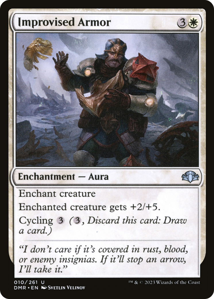 Improvised Armor (DMR-010) [Dominaria Remastered] MTG Single Wizards of the Coast