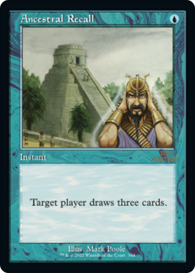 Ancestral Recall (30A-344) [30th Anniversary Edition] MTG Single Wizards of the Coast