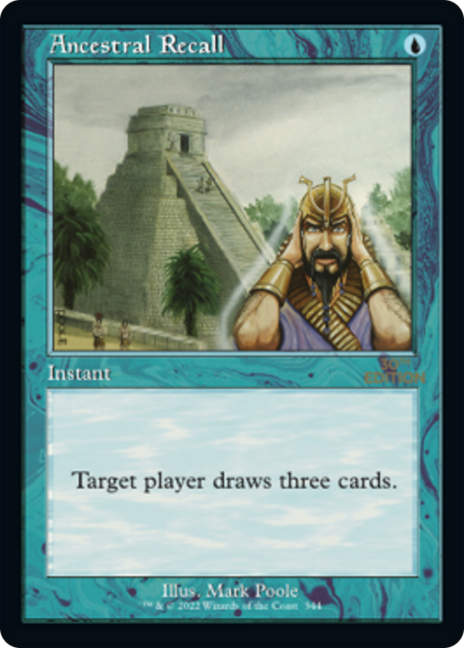 Ancestral Recall (30A-344) [30th Anniversary Edition] MTG Single Wizards of the Coast