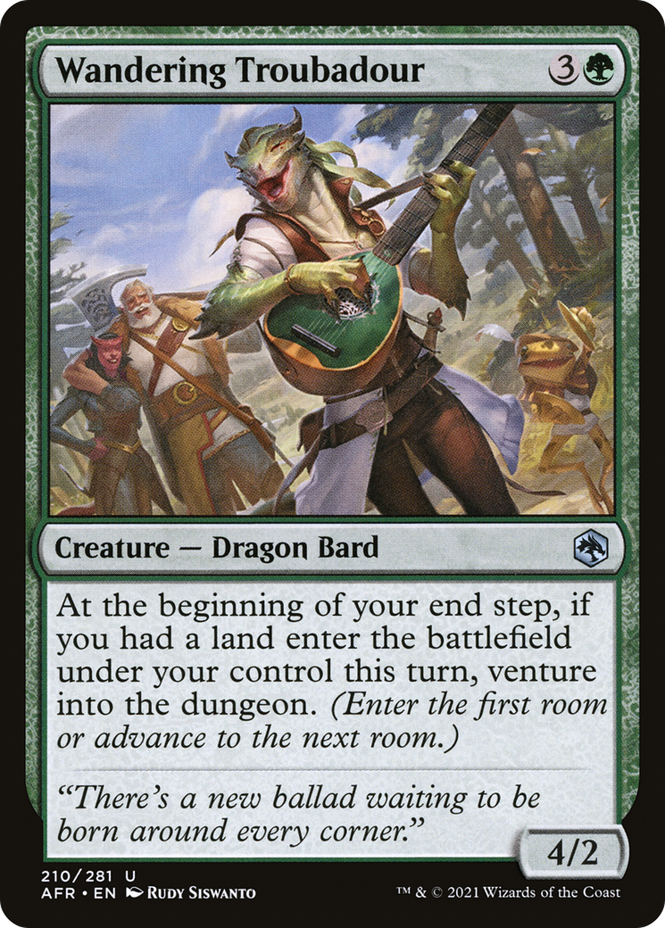 Wandering Troubadour (AFR-210) [Adventures in the Forgotten Realms] Foil MTG Single Wizards of the Coast