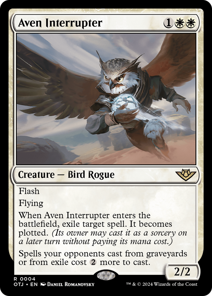 Aven Interrupter (OTJ-004) [Outlaws of Thunder Junction] Foil MTG Single Wizards of the Coast