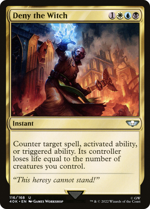 Deny the Witch (40K-116) [Warhammer 40,000 Commander] MTG Single Wizards of the Coast